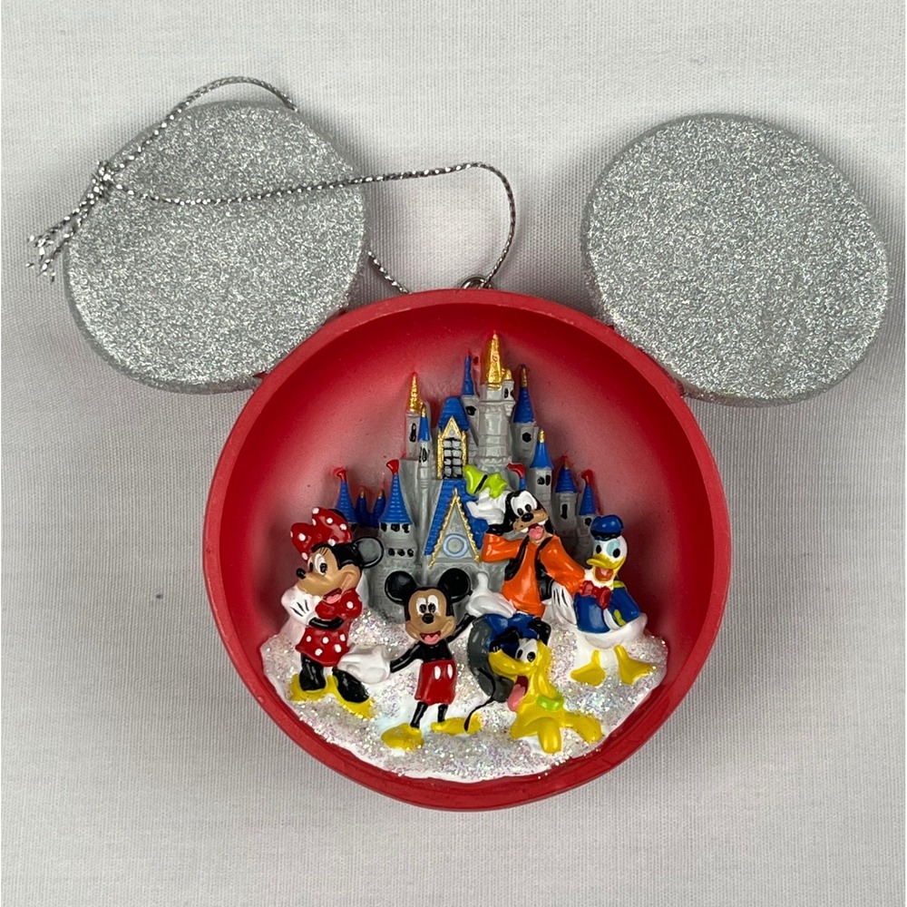 Walt Disney World Red Christmas Ornament Mouse Ears Castle Celebrate Everyday